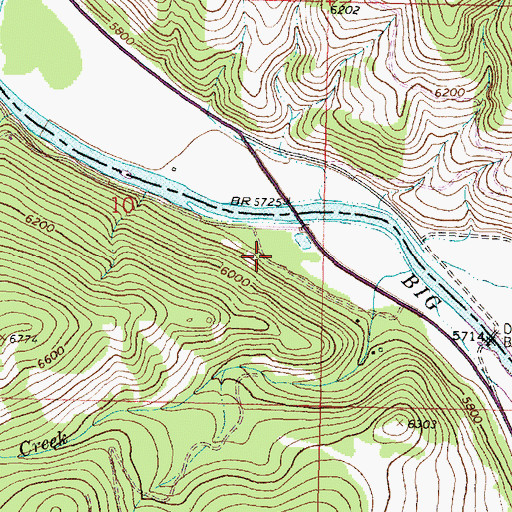 Topographic Map of Dickie Bridge Campground, MT
