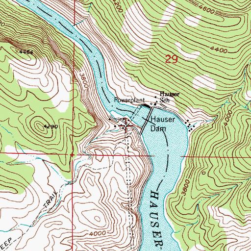 Topographic Map of Hauser Dam Sportsmans Access, MT
