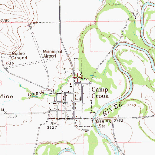 Topographic Map of Hoag Coal Mine Draw, SD