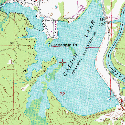 Topographic Map of Calion Lake, AR