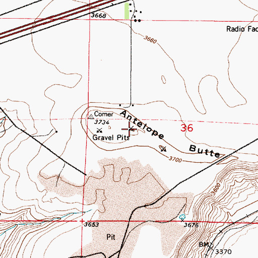 Topographic Map of Antelope Butte, MT