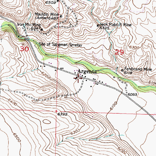 Topographic Map of Argenta, MT