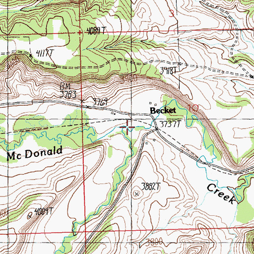 Topographic Map of Athern Creek, MT