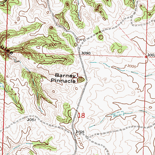 Topographic Map of Barney Pinnacle, MT