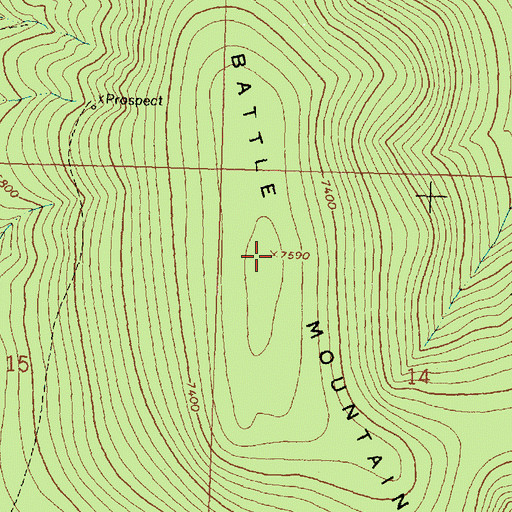 Topographic Map of Battle Mountain, MT
