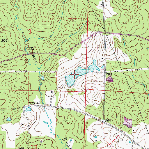 Topographic Map of Harris Lake, AR