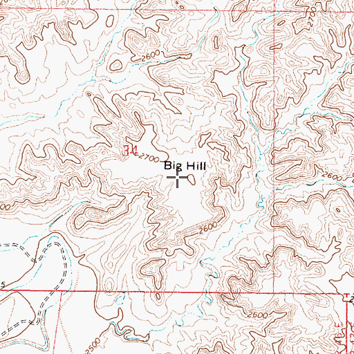 Topographic Map of Big Hill, MT