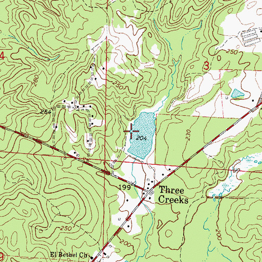 Topographic Map of Arkansas Noname 49 Dam, AR