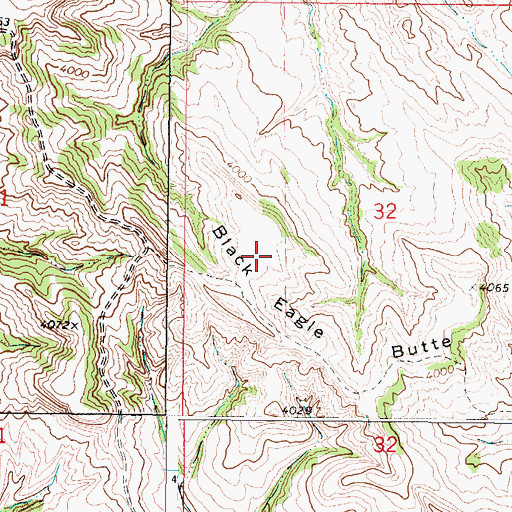 Topographic Map of Black Eagle Butte, MT