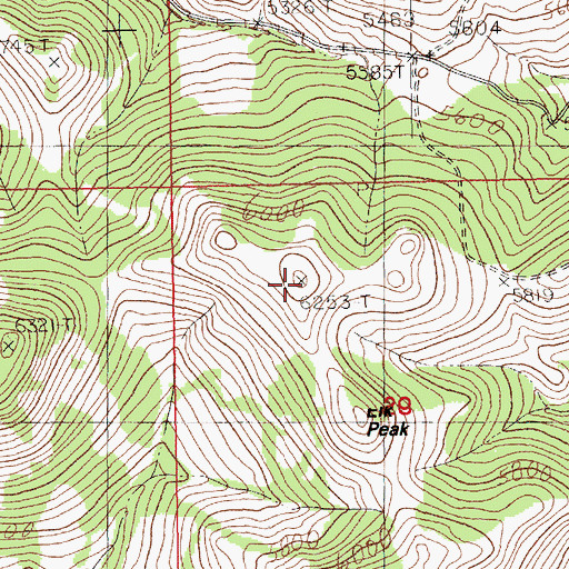 Topographic Map of Black Mountain, MT