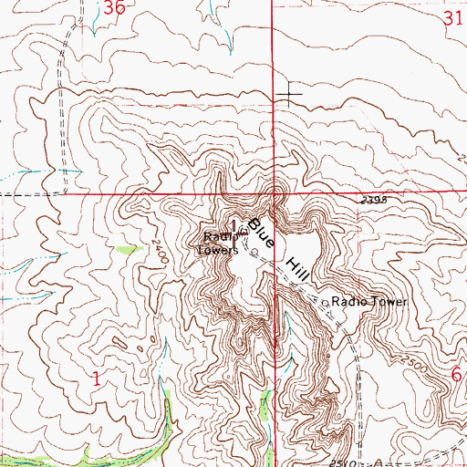 Topographic Map of Blue Hill, MT