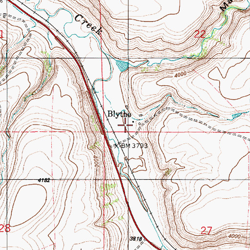 Topographic Map of Blythe, MT