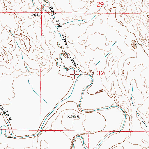 Topographic Map of Bow and Arrow Creek, MT