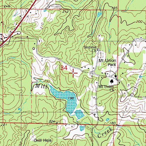 Topographic Map of Arkansas Noname 50 Dam, AR