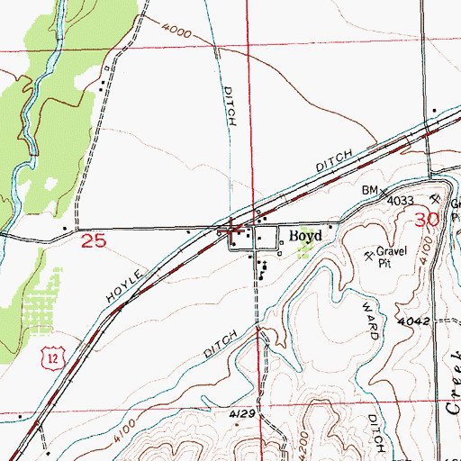Topographic Map of Boyd, MT