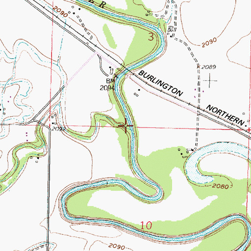 Topographic Map of Brazil Creek, MT