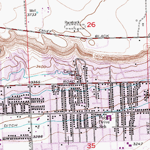 Topographic Map of Cameron Park, MT