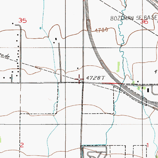 Topographic Map of Catron, MT