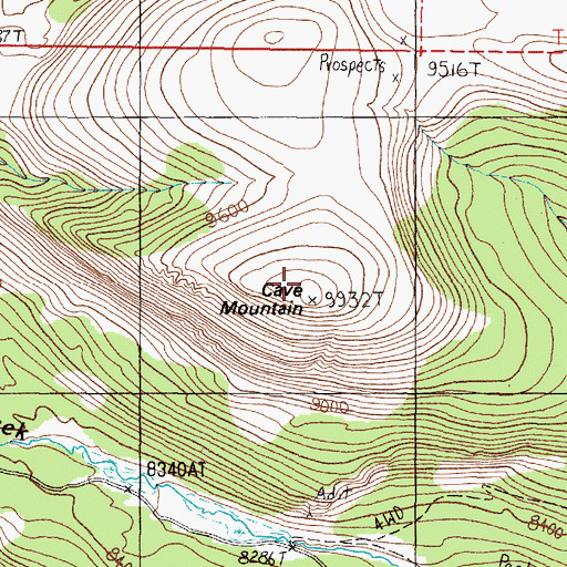 Topographic Map of Cave Mountain, MT
