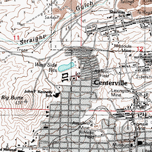 Topographic Map of Centerville, MT