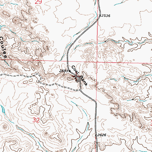Topographic Map of Coal Bank Hill, MT