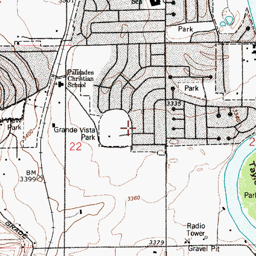 Topographic Map of Grande Vista Park, MT