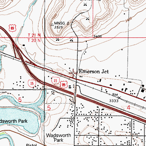 Topographic Map of Emerson Junction, MT