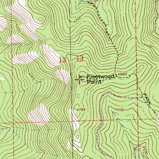 Topographic Map of Fleetwood Point, MT