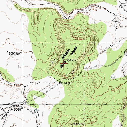 Topographic Map of Middle Wide Mesa, AZ