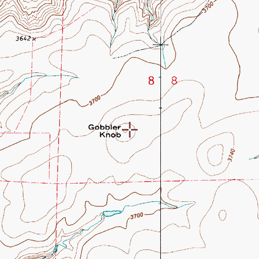Topographic Map of Gobbler Knob, MT
