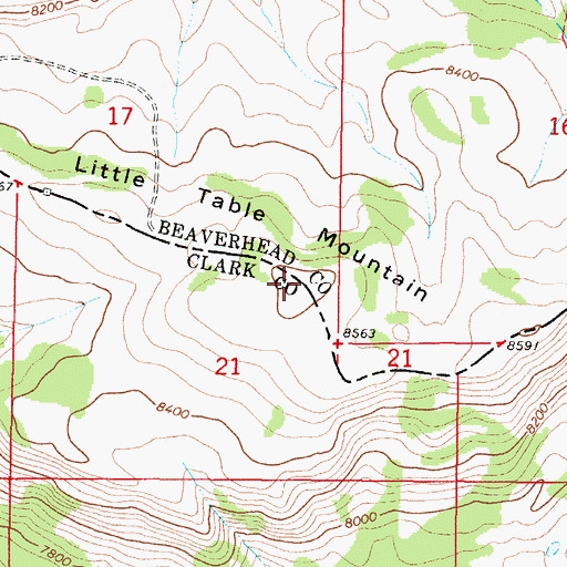 Topographic Map of Little Table Mountain, MT