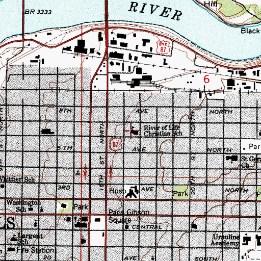 Topographic Map of River of Life Christian School, MT