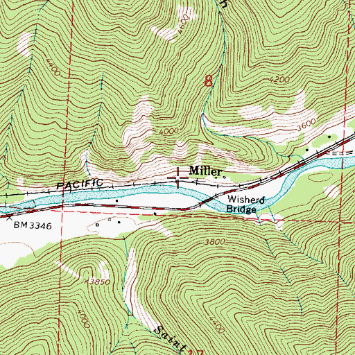Topographic Map of Miller, MT
