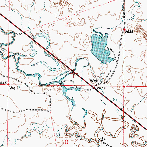 Topographic Map of N Bar Coulee, MT