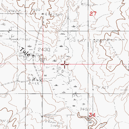 Topographic Map of North Fork Tule Creek, MT