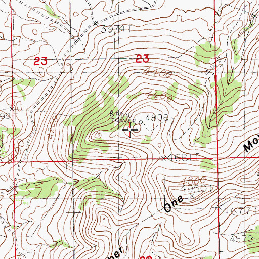 Topographic Map of Number One Mountain, MT