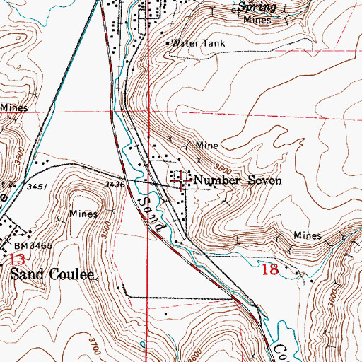 Topographic Map of Number Seven, MT