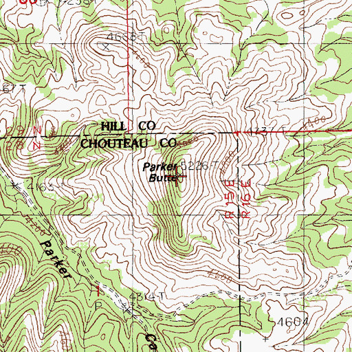 Topographic Map of Parker Butte, MT