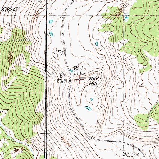 Topographic Map of Red Hill, MT