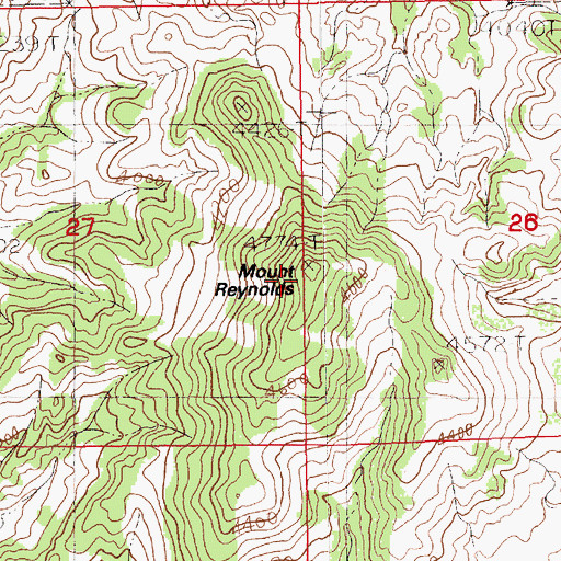 Topographic Map of Mount Reynolds, MT