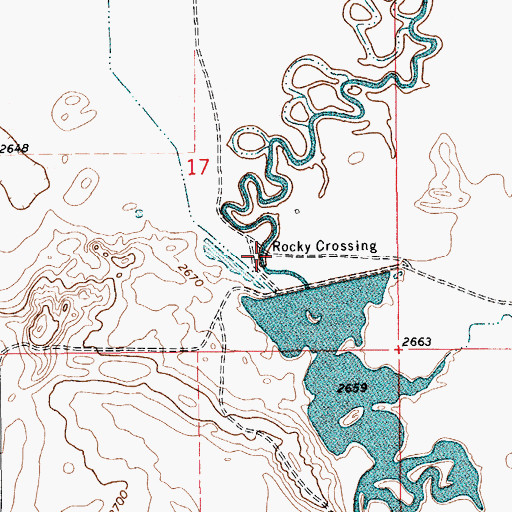 Topographic Map of Rocky Crossing, MT