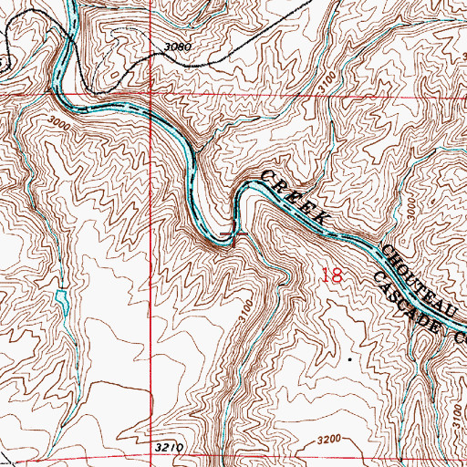 Topographic Map of Rogers Coulee, MT