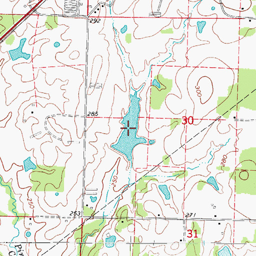 Topographic Map of Bee Bee Lake, AR