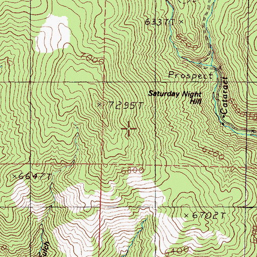 Topographic Map of Saturday Night Hill, MT