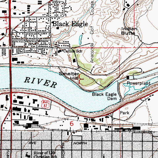 Topographic Map of Smelter Hill, MT