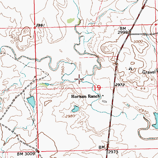 Topographic Map of South Indian Creek, SD
