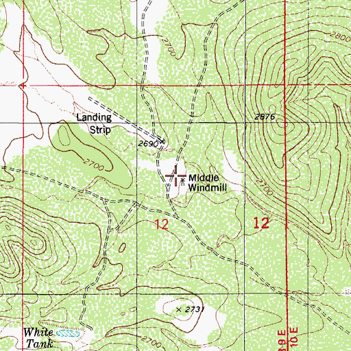 Topographic Map of Middle Windmill, AZ