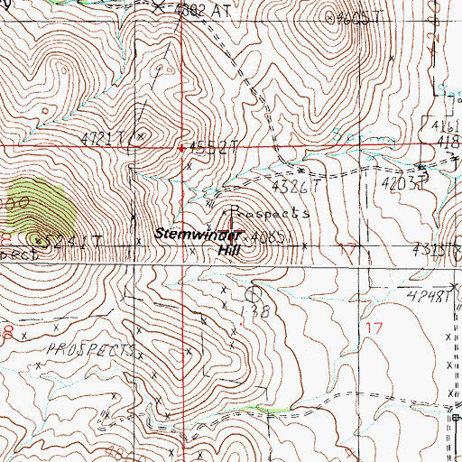 Topographic Map of Stemwinder Hill, MT