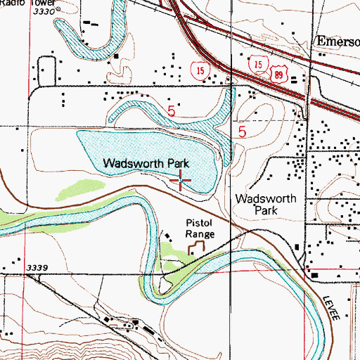 Topographic Map of Wadsworth Park, MT