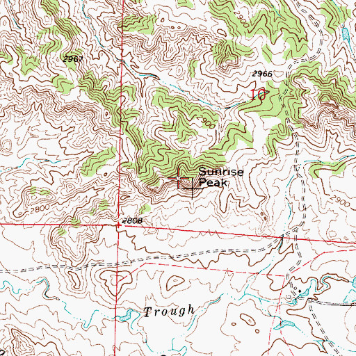 Topographic Map of Sunrise Peak, MT